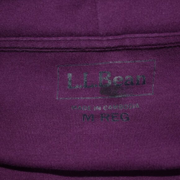 L.L.Bean Women's M Purple Cotton Interlock Shawl Collar Pullover Top - Picture 5 of 5